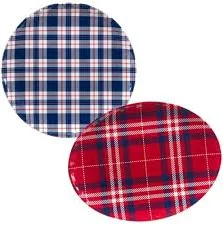 Certified International Patriotic Plaid Melamine Platter Set