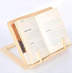 Buchständer aus Holz, verstellbar, mit Holzspitze