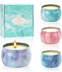 Lot de 4 bougies parfumées en cire de soja naturelle pour femme