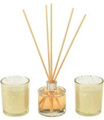 Kaemingk Geschenkset Vanille-Duftkerzen & Diffuser aus Glas für Profis