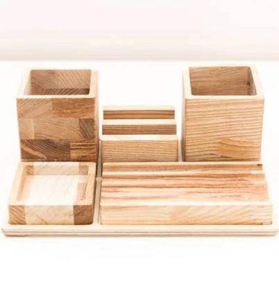 Personalized Wood Desk Organizer - No