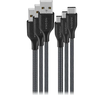 Insignia 6' USB to USB-C Braided Charge-and-Sync Cables (2-Pack