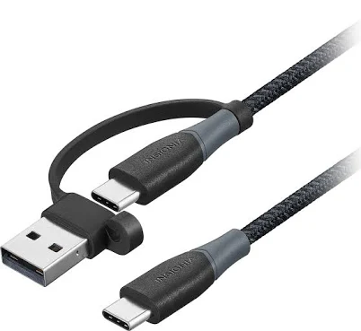 Insignia 6' 2-in-1 USB-C to USB-C Charge-and-Sync Cable with USB