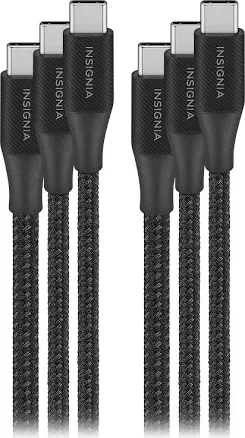 Insignia 4' / 6' USB-C to USB-C Braided Charge-and-Sync Cables