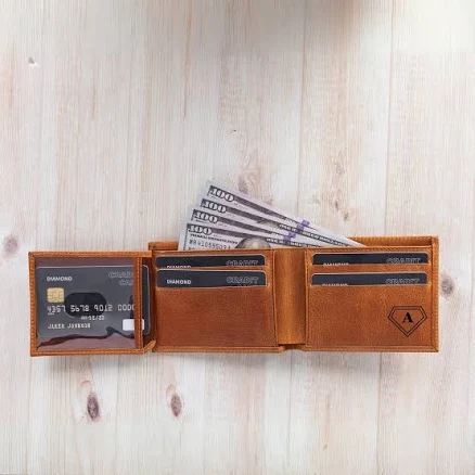 Personalized Leather Bifold Wallet for Men