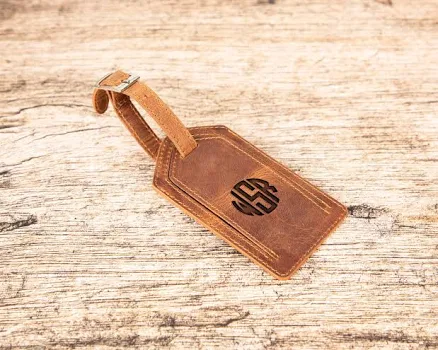 Monogram Leather AirTag Luggage Tag