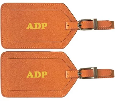 Personalized Monogrammed Leather Luggage Tags