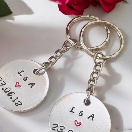 Personalized Hand Stamped Keychains