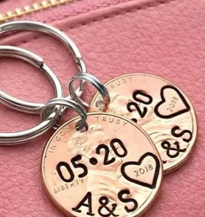 Personalized Engraved Penny Keychain
