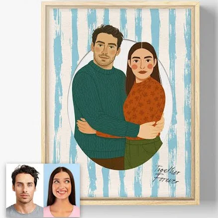 The Lovers - Custom Couple Portrait Canvas