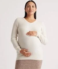 Mongolian Cashmere V-Neck Maternity Sweater
