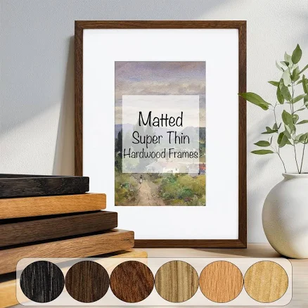 Handmade Hardwood Photo Frame with Mat - Minimalist Style