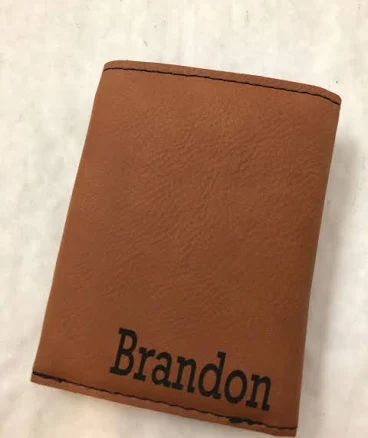 Personalized Engraved Tri-fold Leatherette Wallet for Men