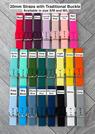 Custom Engraved 20mm Silicone Watch Band: Samsung, Huawei, Garmin