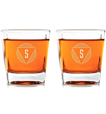 Personalized Whiskey Glasses Modern Swanky Badger Set Glasses