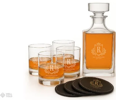 Well Told Personalized Whiskey Decanter Gift Set