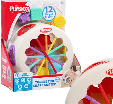 Playskool Tumble Time Shape Sorter Activity Toy, 12 Textured Shapes, Kids Ages 9 Months and up