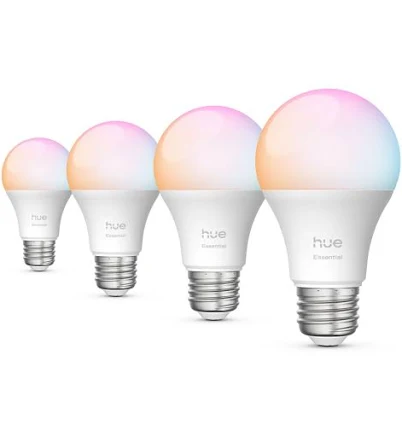 Philips Hue Essential Smart LED Bulb 4-Pack