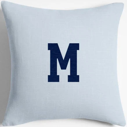 Organic Cotton Monogrammable Throw Pillow Cover