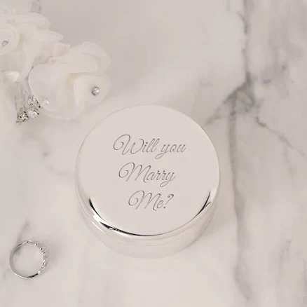 Custom Engraved Silver Jewelry Box
