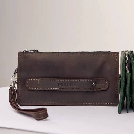 Personalized Leather Wallet Clutch