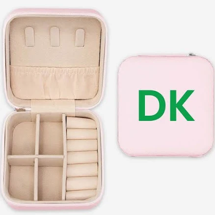 Monogrammed Vegan Leather Travel Jewelry Box
