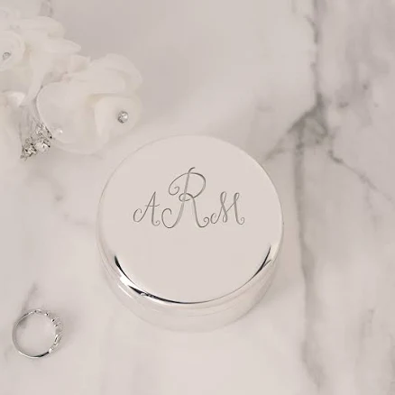 Custom Engraved Silver Jewelry Box