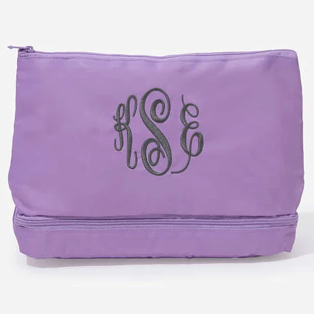 Monogrammed Double Layer Makeup Bag