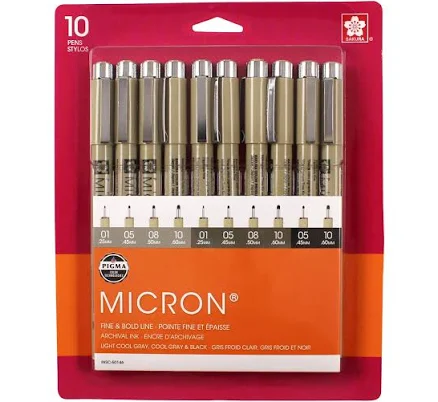 Sakura Pigma Micron 10-Pen Set