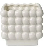 Mainstays 6D x 5.7h Square Ceramic Dot Planter
