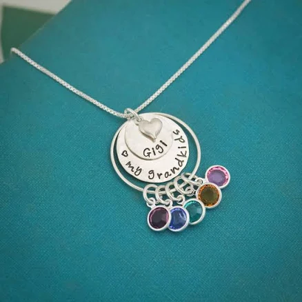 Personalized Grandma Necklace with Birthstones