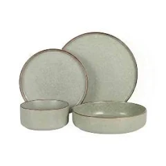 Gibson Elite Gelston 16-Piece Stoneware Matte Reactive Glaze Dinnerware Set