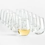 Crate & Barrel Aspen Stemless Wine Glasses (Set of 12)