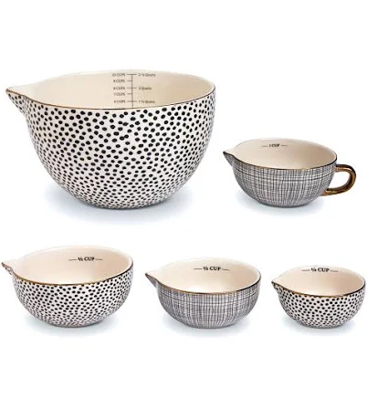 Thyme & Table 5-Piece Ceramic Mixing and Measuring Bowl Set