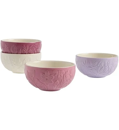 Mason Cash In the Meadow Ceramic Prep Bowls 4 Piece Set in Pink/purple by World Market