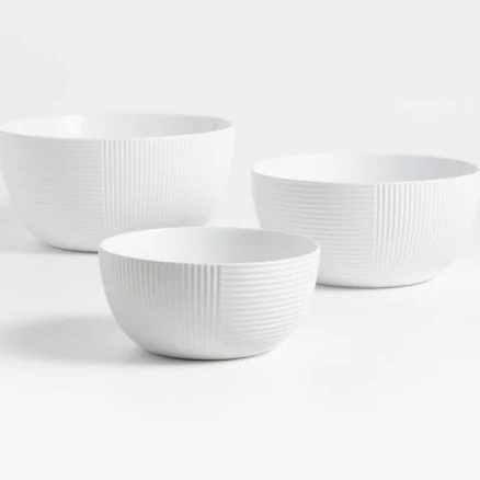 Crate & Barrel Hanno Ceramic Mixing Bowls (Set of 3)