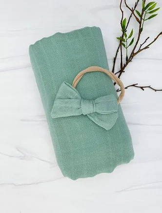 Sea Foam Bamboo Swaddle Swaddle/Headband