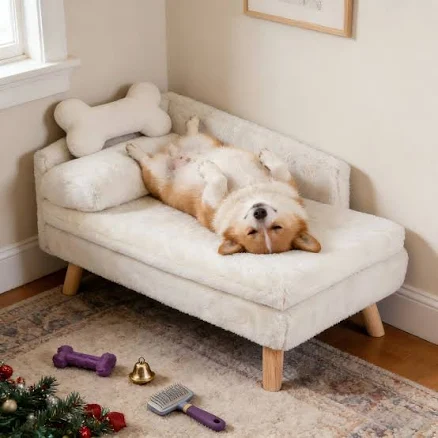 Wisfor Elevated Waterproof L-Shaped Nordic Stool Cat Sofa Bed