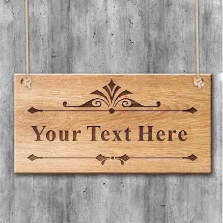 Engraved Wooden House Sign: Personalized Outdoor Plaque