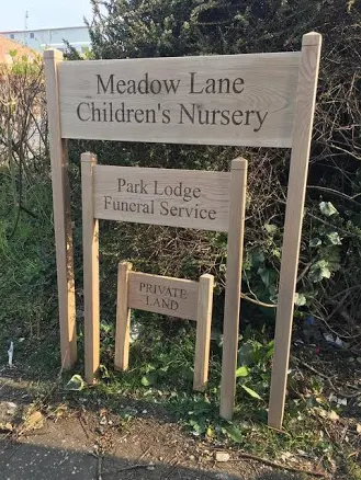 Oak House Sign with posts, carved, personalised custom engraved wooden plaque, upright standing solid oak engraved entrance sign, large oak