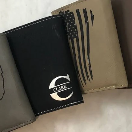 Personalized Engraved Tri-fold Leatherette Wallet for Men