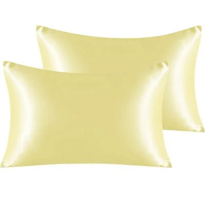NTBAY 2 Pack Soft Silky Satin Pillowcases for Hair and Skin with Envelope Closure