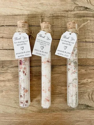 Personalized Bath Salt Bridal Shower Favors