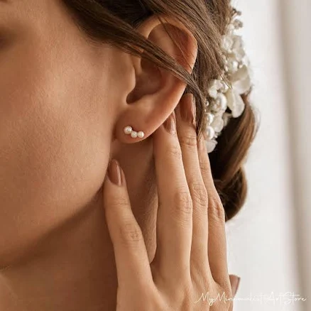 Tiny Freshwater Pearl Stud Earrings