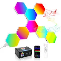 8 Pack Hexagon Light Panels Smart Rgb Hexagon Led Lights Wall Lights con App & Remote Control Cool Music Sync Gaming Lights Tile Light For Living R