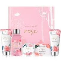 BODY & EARTH Geschenkbox für Frauen-5 tlg. Rose Geschenkset Frauen