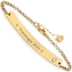 Armband mit Gravur & Namen, Freundschaftsarmband, Geschenkideen Personalisierte Geschenke für Frauen Gold Geschenk personalisiert Armband mit individu