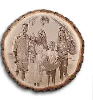 Baumscheibe mit Foto Gravur Inkl. Gravur Ihres Fotos