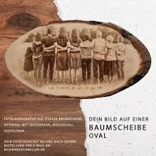 Fotogravur auf Baumscheibe oval