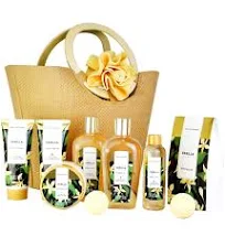 Spa Luxetique Set de Regalo de Baño, 10pcs Vainilla Set Belleza Regalo Mujer con Loción Corporal, Gel de Ducha, Bain Moussant, Regalo Cumpleaños,